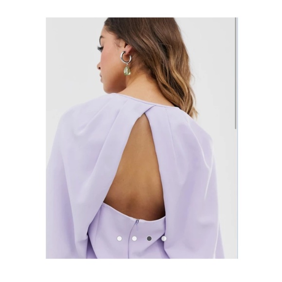 ASOS DESIGN cape sleeve open back mini dress - Picture 2 of 4